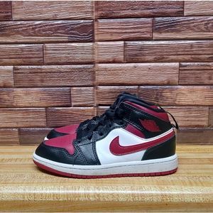 Jordan 1 Mid Burgundy/White/ Black Size 13c Toddler